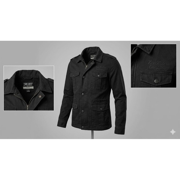 Fox Other - Vtg Fox Racing Riders Co Jacket M Black Cargo Military Utility Y2K Goth Grunge
